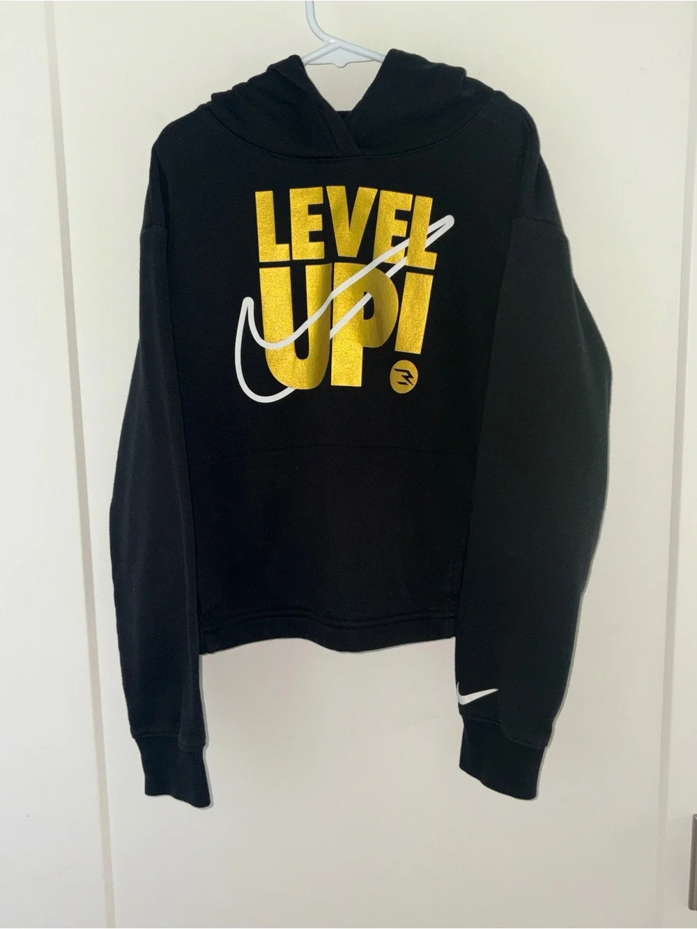 EUC LN Nike 3 Brand cropped hoodie girl's sz L 12-13 yrs